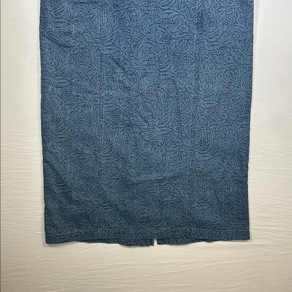 Big Pockets Vintage Y2K Floral Berry Print 100% Cotton Denim Dress - Picture 7 of 8